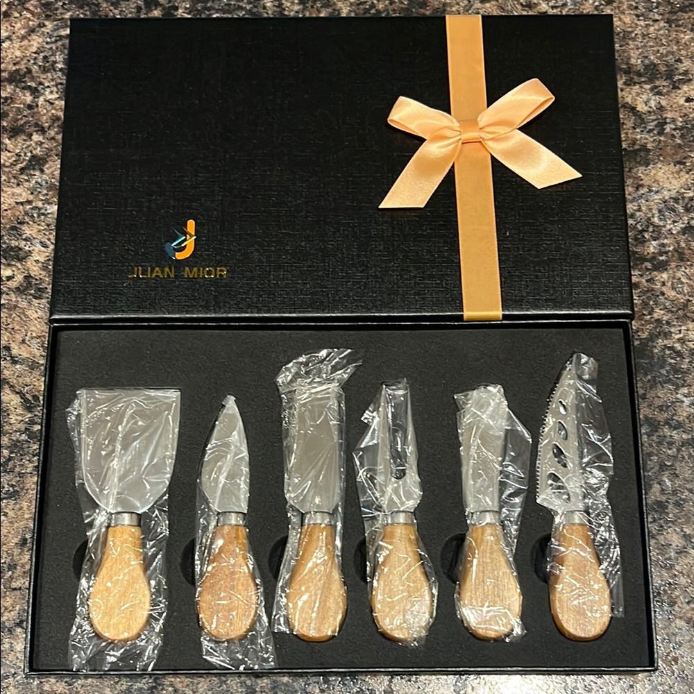 Teak handled Cheese knife set